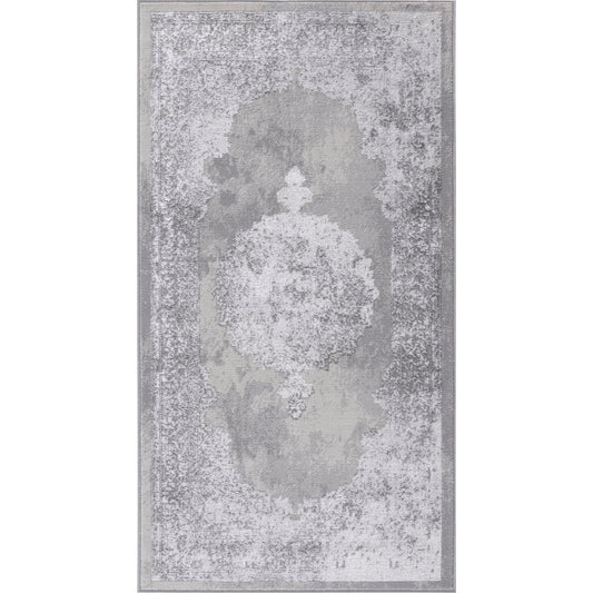 LORELLE Tapis Vintage I Tapis Persan, Salon, Chambre I Tapis Traditionnel Oriental, Poils Courts, Doux, Entretien Facile I Blanc, Gris