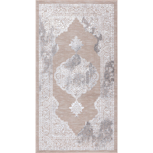 TENNA Tapis Vintage I Tapis Persan, Salon, Chambre I Tapis Traditionnel Oriental, Poils Courts, Doux, Entretien Facile I Beige, Blanc