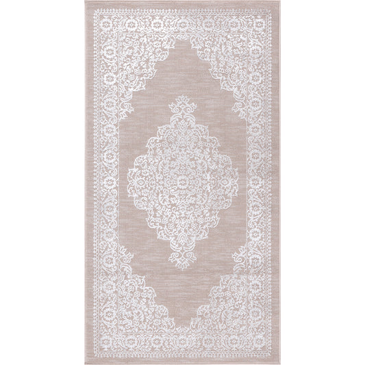 CHARMANE Tapis Vintage I Tapis Persan, Salon, Chambre I Tapis Traditionnel Oriental, Poils Courts, Doux, Entretien Facile I Beige, Blanc