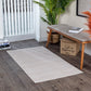 AIYANA Tapis Scandinave Rayé I Tapis Moderne, Salon I Tapis Contemporain, Poils Courts, Doux, Entretien Facile I Beige, Blanc