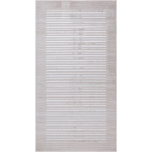 AIYANA Tapis Scandinave Rayé I Tapis Moderne, Salon I Tapis Contemporain, Poils Courts, Doux, Entretien Facile I Beige, Blanc