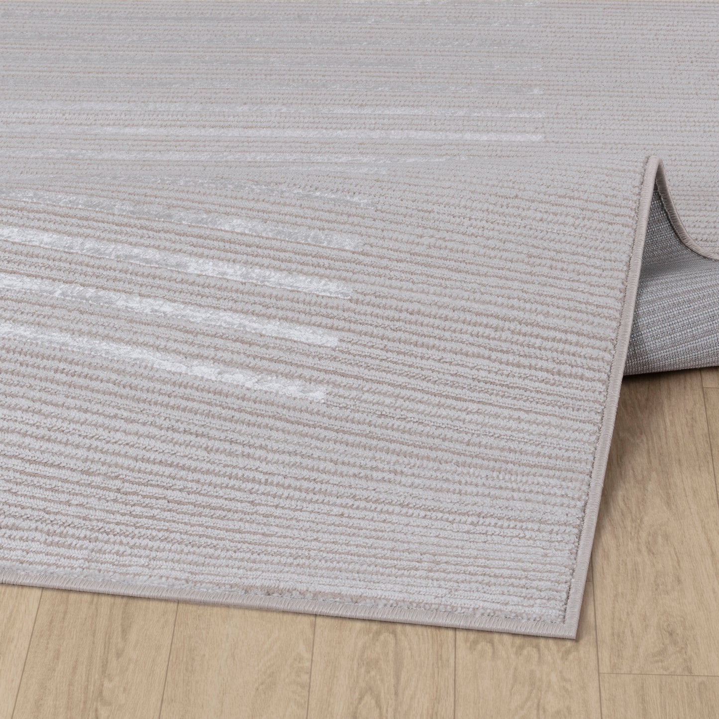 AIYANA Tapis Scandinave Rayé I Tapis Moderne, Salon I Tapis Contemporain, Poils Courts, Doux, Entretien Facile I Beige, Blanc