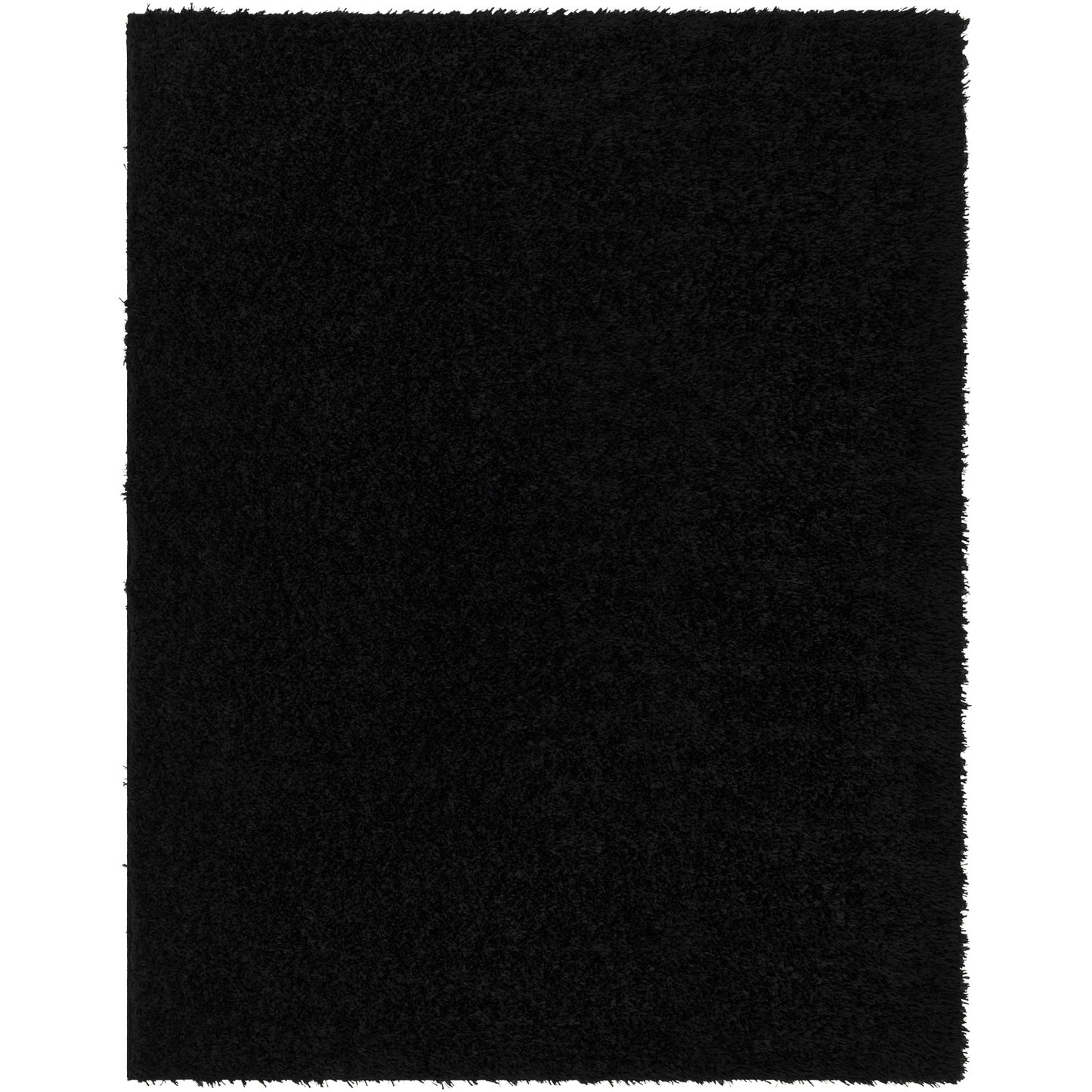 CHARON Tapis Shaggy I Tapis Moderne, Salon, Chambre I Tapis Uni à Poils Longs, Épais, Doux, Durable, Moelleux, Entretien Facile I Noir