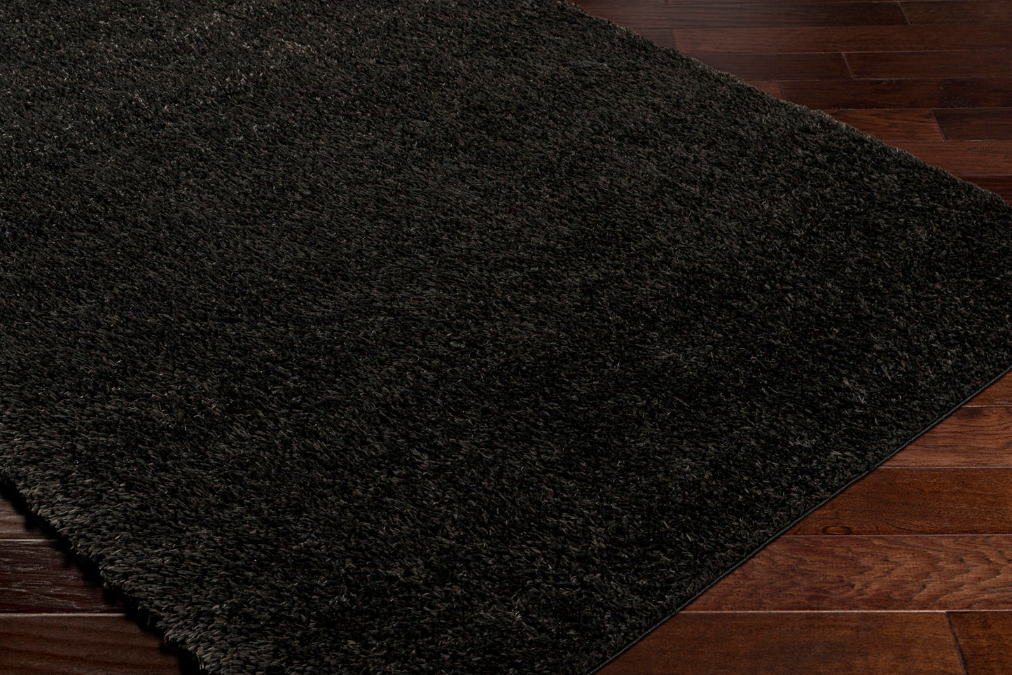 CHARON Tapis Shaggy I Tapis Moderne, Salon, Chambre I Tapis Uni à Poils Longs, Épais, Doux, Durable, Moelleux, Entretien Facile I Noir