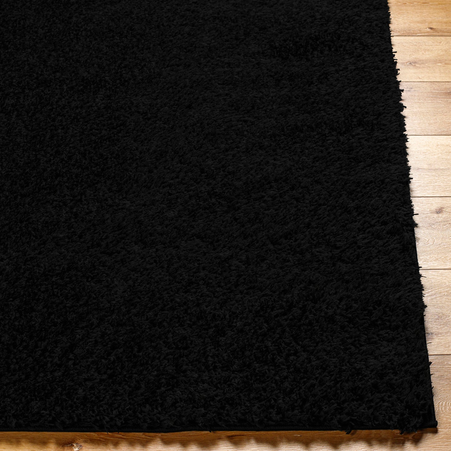 CHARON Tapis Shaggy I Tapis Moderne, Salon, Chambre I Tapis Uni à Poils Longs, Épais, Doux, Durable, Moelleux, Entretien Facile I Noir