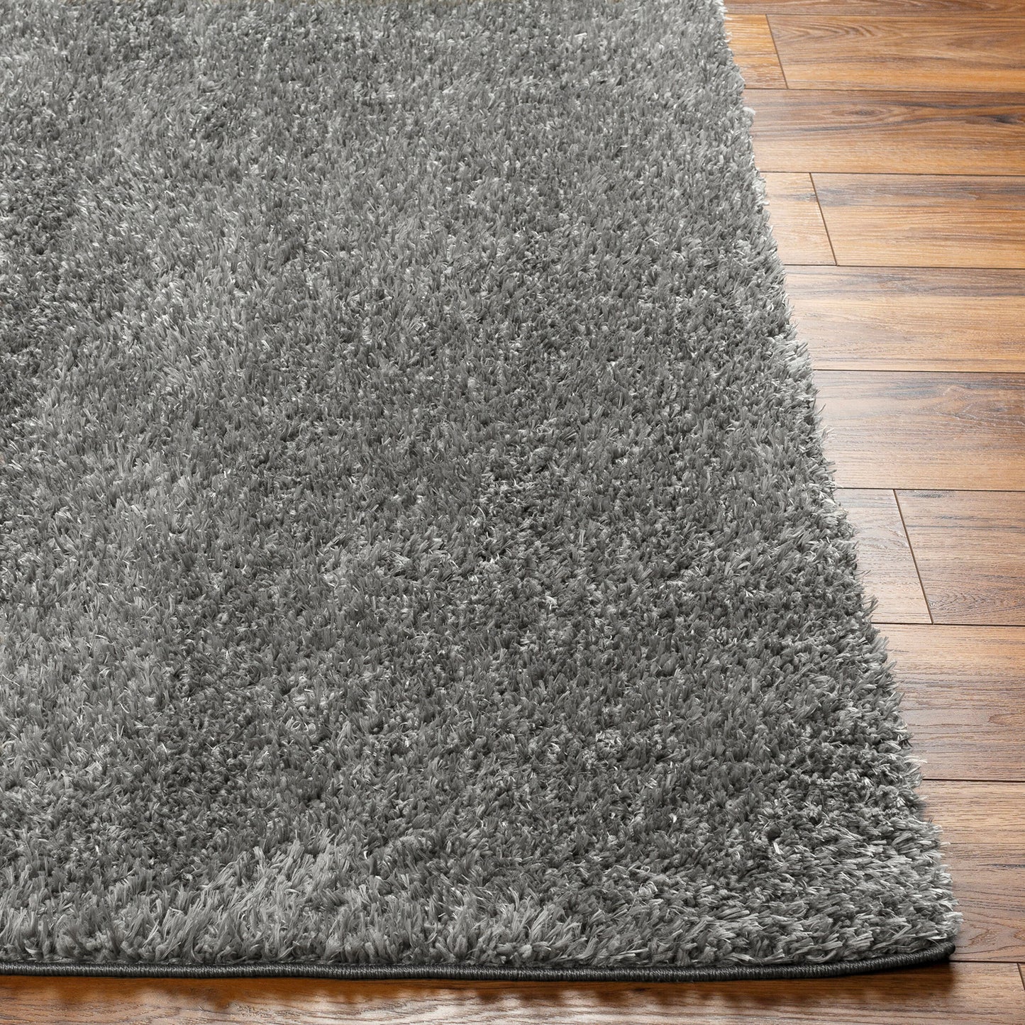 CHARON Tapis Shaggy I Tapis Moderne, Salon, Chambre I Tapis Uni à Poils Longs, Épais, Doux, Moelleux, Entretien Facile I Gris Foncé