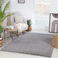 CHARON Tapis Shaggy I Tapis Moderne, Salon, Chambre I Tapis Uni à Poils Longs, Épais, Doux, Moelleux, Entretien Facile I Gris Foncé