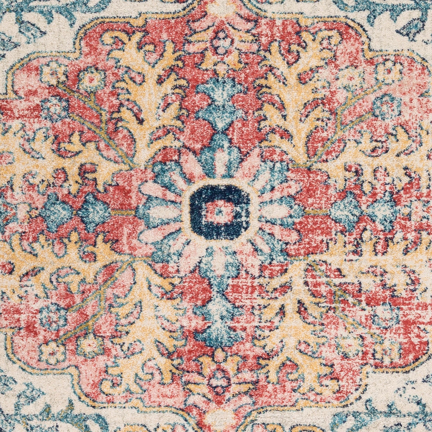 GIMEL Tapis Vintage I Tapis Persan, Couloir, Salon, Chambre I Tapis Traditionnel Oriental, Poils Courts, Doux, Durable I Bleu, Rouge