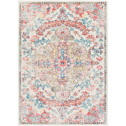 GIMEL Tapis Vintage I Tapis Persan, Couloir, Salon, Chambre I Tapis Traditionnel Oriental, Poils Courts, Doux, Durable I Rouge, Bleu