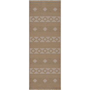 JOSE Tapis en Jute Lavable en Machine I Tapis Bohème, Couloir, Salon, Chambre I Tapis Rustique, Fibres Naturelles I Brun, Beige