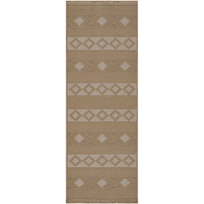 JOSE Tapis en Jute Lavable en Machine I Tapis Bohème, Couloir, Salon, Chambre I Tapis Rustique, Fibres Naturelles I Brun, Beige