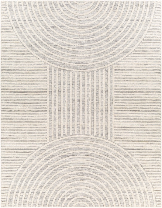 KYRA Tapis Scandinave I Tapis Moderne, Salon, Chambre I Tapis Contemporain, Poils Courts, Doux, Durable, Entretien Facile I Gris, Ivoire