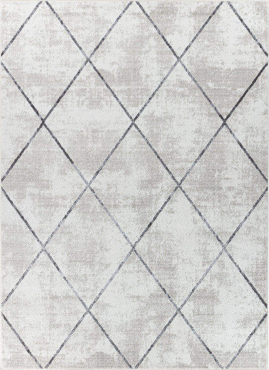 TIONA Tapis Scandinave I Tapis Moderne, Salon, Chambre I Tapis Contemporain, Poils Courts, Doux, Entretien Facile I Blanc, Gris