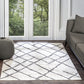 SHARISSE Tapis Scandinave I Tapis Moderne, Salon, Chambre I Tapis Contemporain, Poils Courts, Doux, Entretien Facile I Blanc, Gris