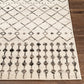 OLBURGEN Tapis Berbère I Tapis Traditionnel, Salon, Chambre I Tapis Ethnique à Poils Courts, Doux, Entretien Facile I Blanc, Noir