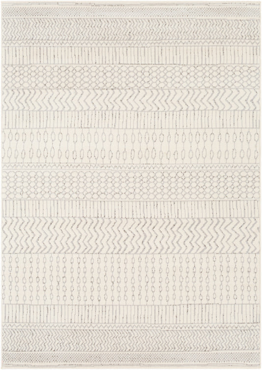 OLDEBROEK Tapis Scandinave I Tapis Moderne, Salon, Chambre, Salle à Manger I Tapis Contemporain Bohème, Poils Courts, Doux I Blanc, Gris