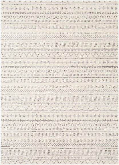 OOIJ Tapis Scandinave I Tapis Moderne, Salon, Chambre I Tapis Contemporain Bohème, Poils Courts, Doux, Entretien Facile I Gris, Blanc