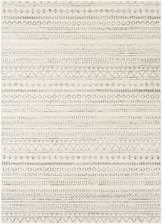 OOIJ Tapis Scandinave I Tapis Moderne, Salon, Chambre I Tapis Contemporain Bohème, Poils Courts, Doux, Entretien Facile I Gris, Blanc