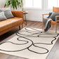 BURGIN Tapis Scandinave I  Tapis Moderne, Couloir, Salon, Chambre I Tapis Contemporain Bohème, Poils Courts, Doux, Durable I Blanc, Noir