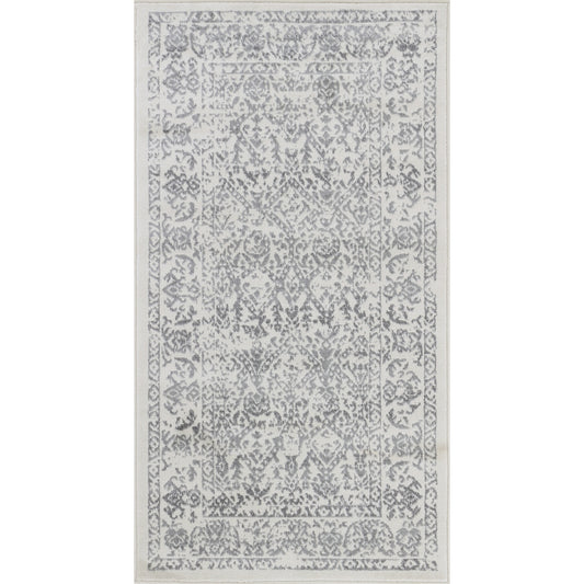 BEAUVAIS Tapis Vintage I Tapis Persan, Couloir, Salon, Chambre I Tapis Traditionnel Oriental, Poils Courts, Doux, Durable I Blanc, Gris