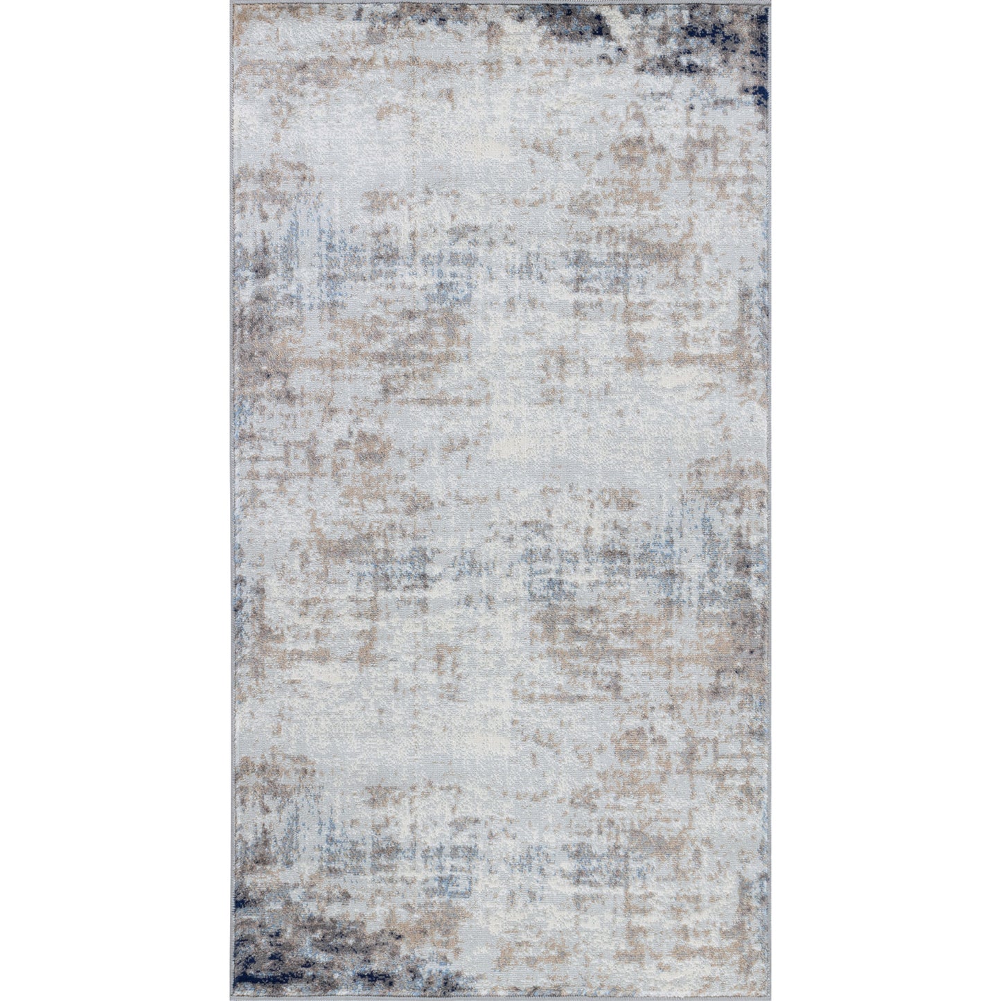 SHERBORNE Tapis Abstrait I Tapis Moderne, Couloir, Salon, Chambre I Tapis Design Marbre à Poils Courts, Doux I Ivoire, Gris, Bleu