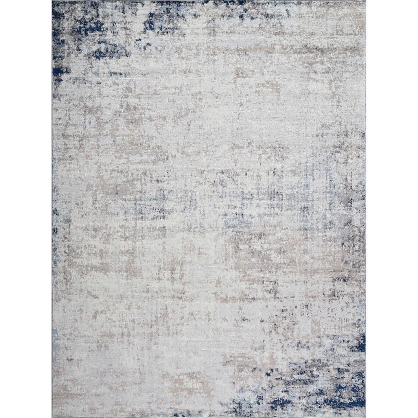 SHERBORNE Tapis Abstrait I Tapis Moderne, Couloir, Salon, Chambre I Tapis Design Marbre à Poils Courts, Doux I Ivoire, Gris, Bleu