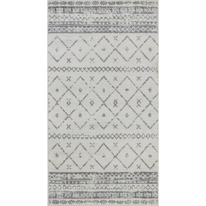 ROLDE Tapis Berbère I Tapis Traditionnel, Couloir, Salon, Chambre I Tapis Ethnique à Poils Courts, Doux, Entretien Facile I Blanc, Gris