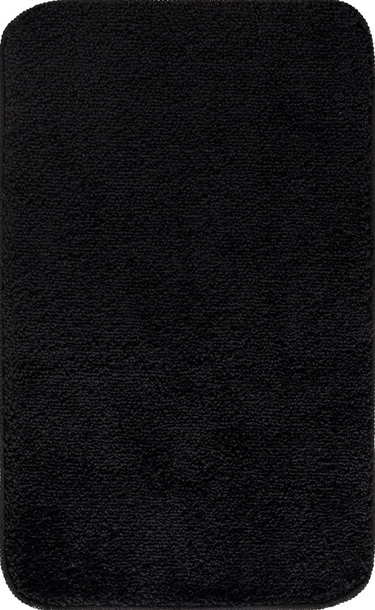 MEGGIN Tapis Salle de Bain I Tapis Antidérapant, Lavable en Machine, Poils Longs, Doux, Durable, Absorbant, Séchage Rapide I Noir