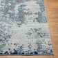 LEAH Tapis Abstrait I Tapis Moderne, Salon, Chambre I Tapis Design Marbre Moucheté à Poils Courts, Doux, Durable I Bleu, Gris, Blanc