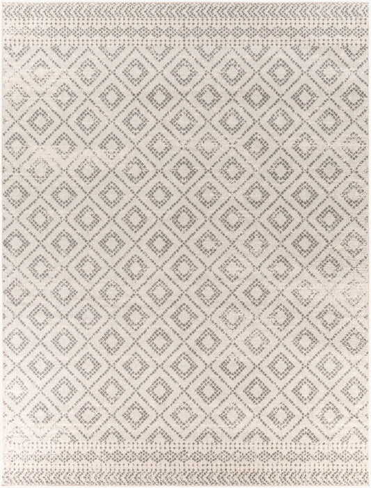 HAZEL Tapis Scandinave I Tapis Moderne, Salon, Chambre I Tapis Contemporain Bohème, Poils Courts, Doux, Entretien Facile I Gris, Blanc