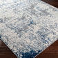 LEAH Tapis Abstrait I Tapis Moderne, Salon, Chambre I Tapis Design Marbre Moucheté à Poils Courts, Doux, Durable I Gris, Blanc, Bleu