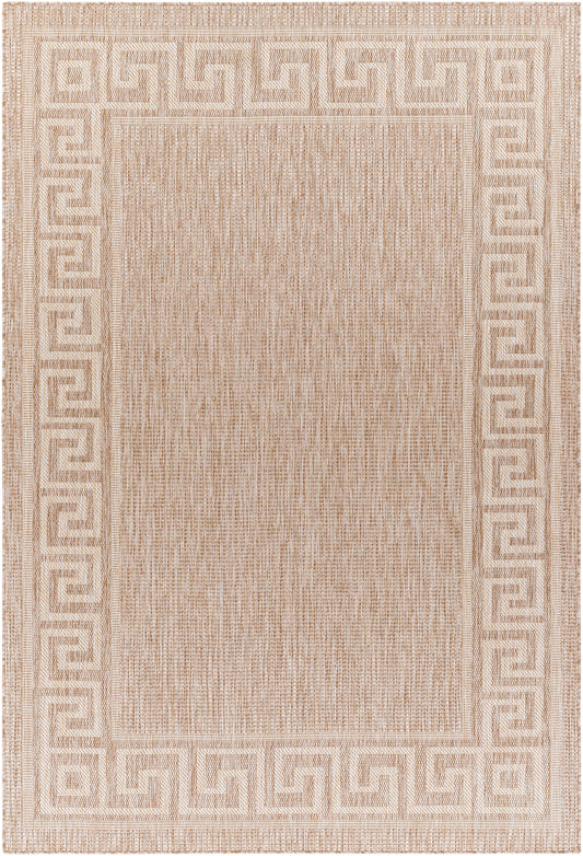 ALBERT Tapis Extérieur Aspect Jute I Tapis Bohème Extérieur et Intérieur, Terrasse, Balcon, Véranda, Salon, Cuisine I Beige, Ivoire