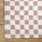 BONDURANT Tapis Shaggy à Carreaux I Tapis Moderne, Salon, Chambre I Tapis à Poils Longs, Doux, Moelleux, Entretien Facile I Rose, Ivoire