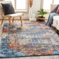 LOIRE Tapis Abstrait I Tapis Moderne, Salon, Chambre I Tapis Design Marbre Moucheté à Poils Courts, Doux, Durable I Multicolore, Bleu