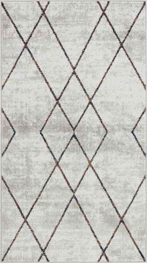 DINAH Tapis Scandinave I Tapis Moderne, Salon, Chambre I Tapis Contemporain, Poils Courts, Doux, Entretien Facile I Gris, Orange